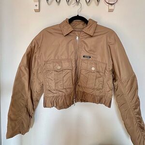 Ganni Cropped Nylon Bomber Jacket XS Size 32